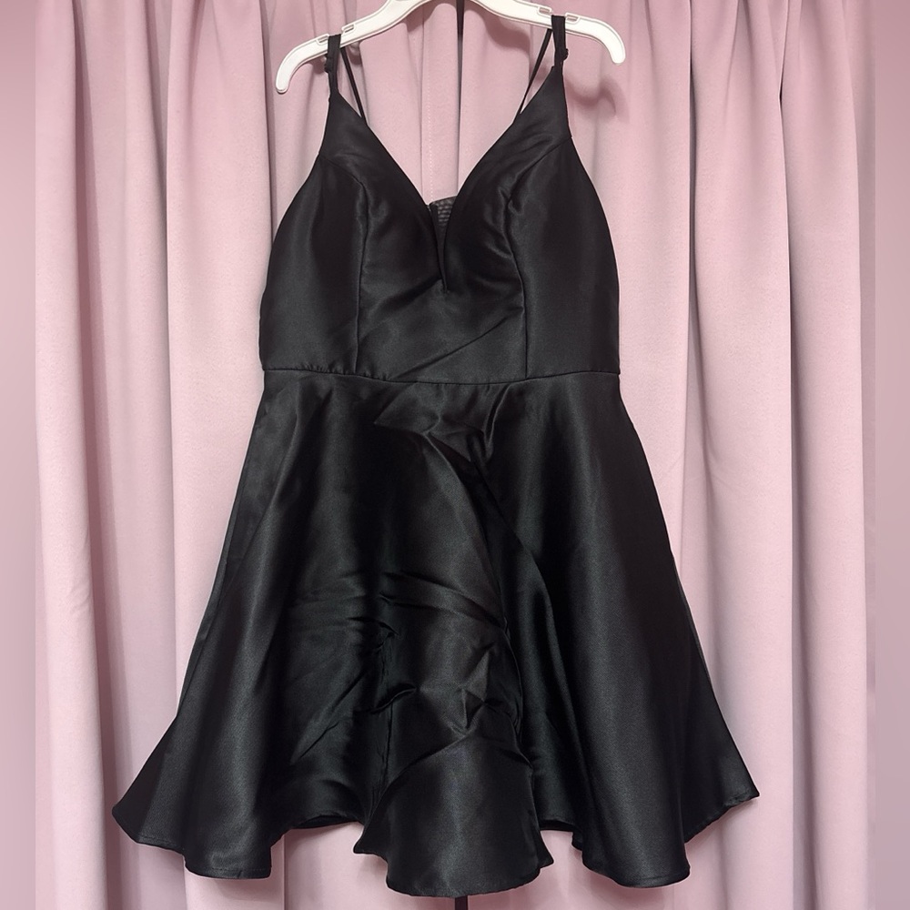 Trixxi Black Satin Dress
